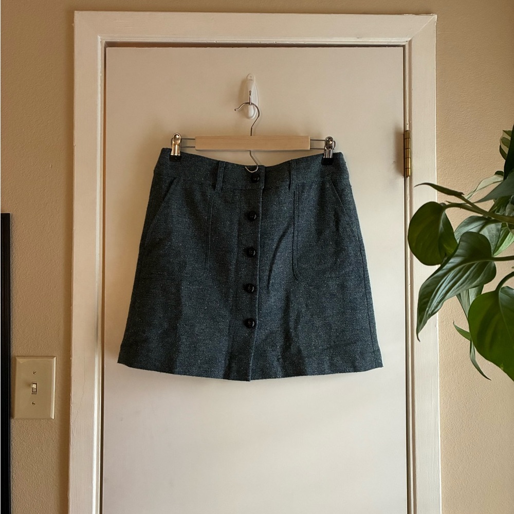 LOFT Textured Dark Gray Skirt